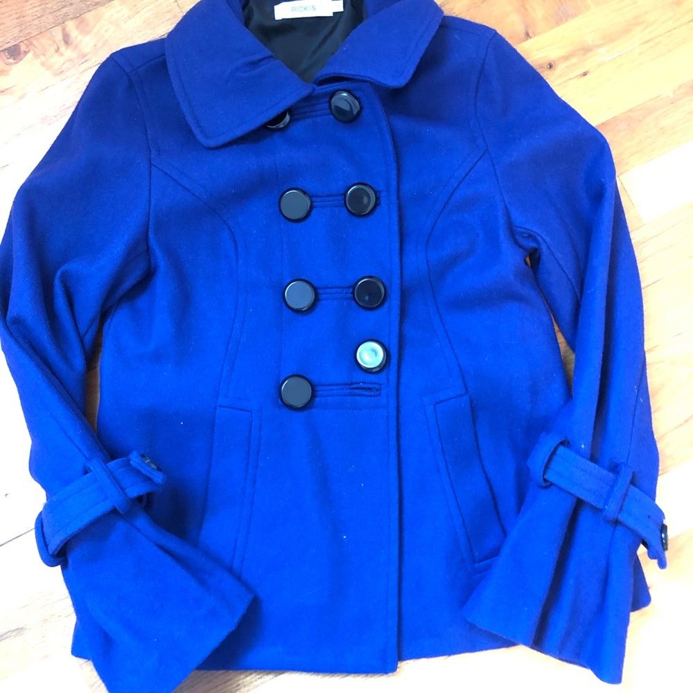Ricki’s cobalt blue peacoat, size small